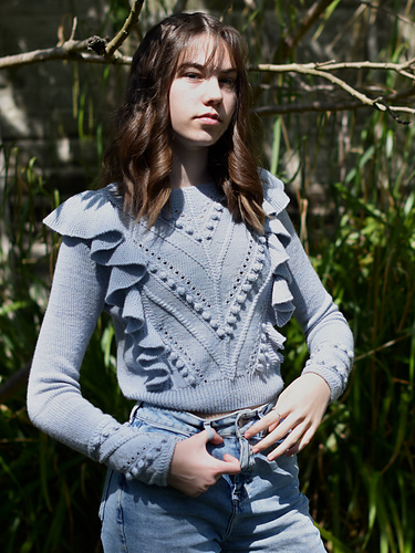 【Sezane】グレーでクールに魅せる Romieサングラス Sezane Josephine Top XL 44 Women Casual Ruffled Embroidered