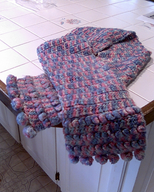 Ravelry Crocheted Bobble Stitch Scarf pattern by Reba Beard King
