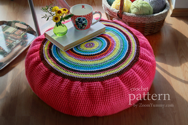 Ravelry: Colorful Floor Cushion pattern by zoom yummy