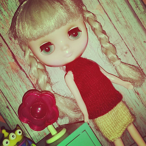 Ravelry Band Collar Tank Top for Middie Blythe pattern by Anne Heidemann