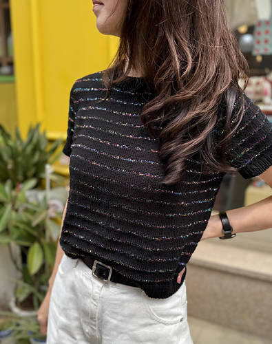 Black Sparkle Tee Knit